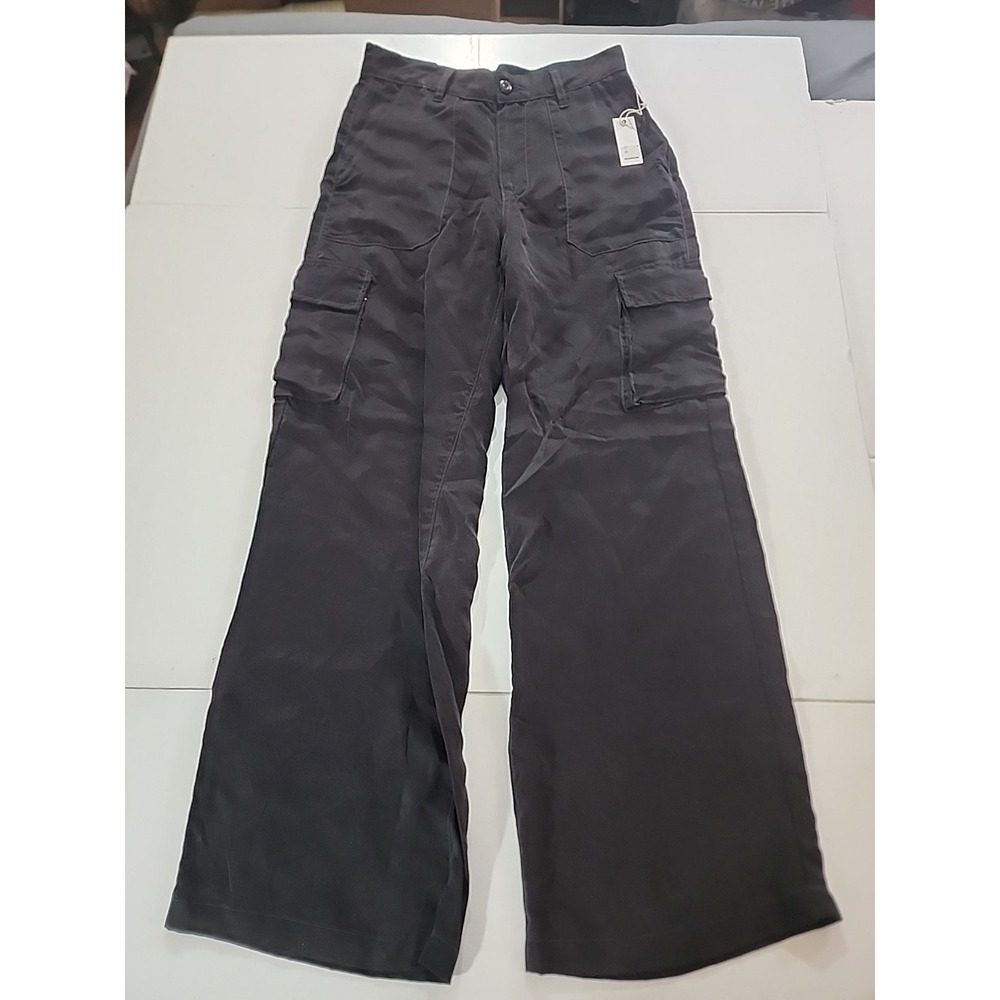 NSF Clothing Designer Cargo Utility Pants Size 28 NWT Black Cotton‎ Made in USA